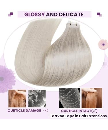 Laavoo Invisible Tape In Extensions - Real Hair Blond 70cm Seamless Skin Weft #60 20pcs 50g - Premium Quality Hair Extensions for Effortless Volume and Length - Buy Online on SooperMarket.com