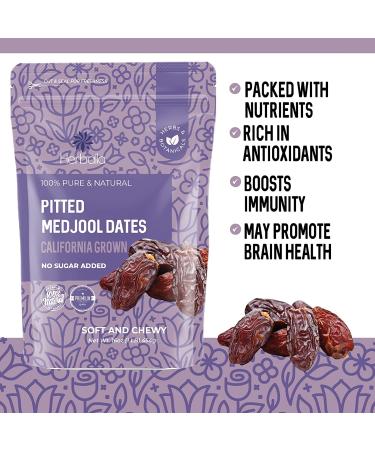 Fresh California Medjool Dates 1 lb - Pitted, Extra Fancy & Non-GMO - Sweet & Chewy Fruit Snack - No Added Sugar - Natural & Delicious - Buy Online on SooperMarket.com