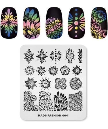Alexnailart Stainless Steel Nail Stamping Template - Manicure Nail Art DIY Decoration FA064 - Buy Online on SooperMarket.com