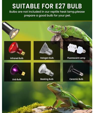 BONLUX Tortoise Heat Lamp: 200W Dimmable Reptile Spotlight with Timer Cycle | Clip-On for Aquarium Tanks and Basking | Strong Clips, Ideal for Terrariums (Bulb Not Included) - Buy Online on SooperMarket.com