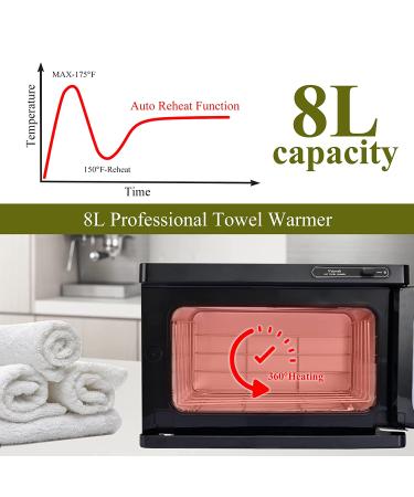 8L Hot Towel Warmer & Spa Caddy for Salon Professionals - Black - Buy Online on SooperMarket.com