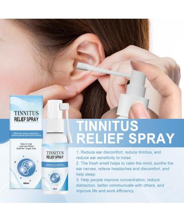 Tinnitus Relief Spray 60ml Anti Tinnitus Spray Earwax Cleaning Care Spray for Relieves Tinnitus Ear Back Ear Discomfort - Buy Online on SooperMarket.com