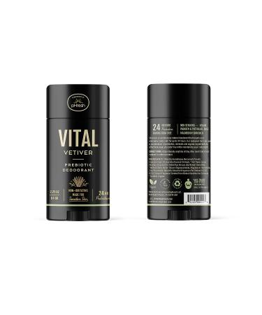 Honestly pHresh Natural Prebiotic Deodorant for Men - Baking Soda & Aluminum Free - 24 Hour Odor Protection - Vital Vetiver - 2.25 Oz - Buy Online on SooperMarket.com