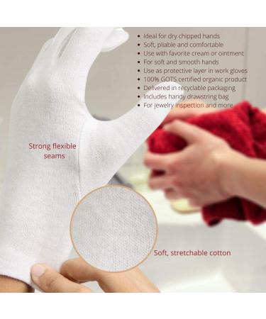 Organic Cotton Eczema Gloves for Dry Sensitive Skin - 6 Pairs | Moisturizing and Soothing Relief - Buy Online on SooperMarket.com