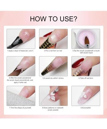 Acrylic Nail Powder Set - 4 Colors (Clear, French White, Nude, Pink) for Nail Extension & 3D Carving - Professional Polymer Colored Acrylic Powder - 28g - UK - Buy Online on SooperMarket.com