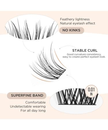 DIY Eyelash Extension Kit - Cluster & Individual Lashes (D17 D-Mix 144 Pcs) for Flawless Looks | Shop Internationally - Buy Online on SooperMarket.com
