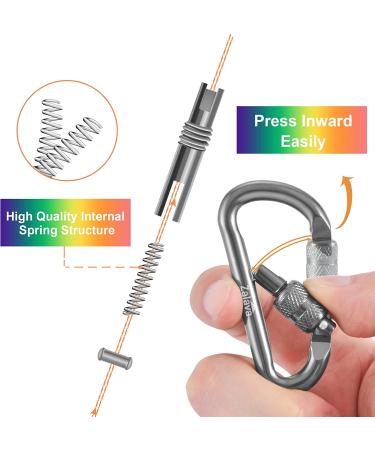 Zalava 6pcs 2D-Clip Locking Carabiner Keychain Clips in 6 Colors - Buy Online on SooperMarket.com