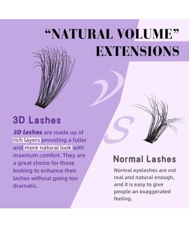 Lash Clusters Individual Wispy Eyelash Extensions 260 PCS - 3D Natural Fluffy Clusters 40D 9mm - DIY at Home - Q40D-9mm - Buy Online on SooperMarket.com