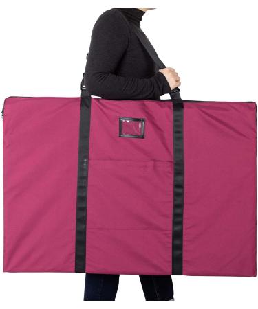 Large 24x36 Inch Art Portfolio Bag - Lightweight Poster Storage with Handle and Zipper - Ideal for Sketching and Drawing - Red - Buy Online on SooperMarket.com