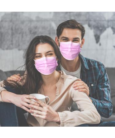 CB-Beautiful 100 Pcs Pink Disposable 3 Ply Earloop Face Masks for Adults - Buy Online on SooperMarket.com
