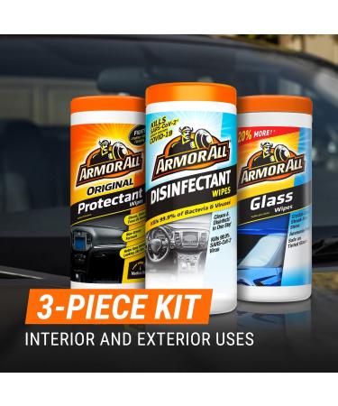 Armor All Car Cleaning Wipes Variety Pack - Disinfectant, Glass Cleaner, Protectant - 3 Pack for Cars, Trucks, Motorcycles - Buy Online on SooperMarket.com