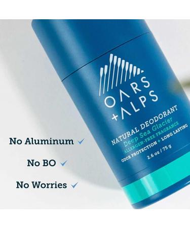 Oars + Alps Aluminum-Free Deodorant for Men and Women - Dermatologist Tested, Sensitive Skin Formula - Travel Size Deep Sea Glacier 2.6 Oz - 1 Pack - Buy Online on SooperMarket.com