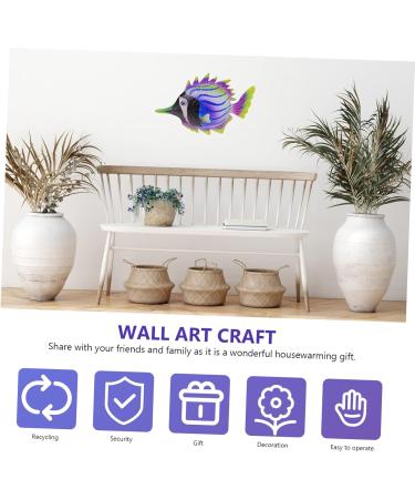 ABOOFAN 1pc Decorative Fish Wall Hanging Ornament Metal Fish Wall Art Wall Hanging Decoration The Fence Iron Purple 26x16.3cm - Buy Online on SooperMarket.com