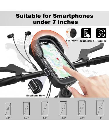 Waterproof 360 Rotatable Mobile Phone Holder for Bicycles - Gray Bracket with Rain Hood for 7 Smartphones & GPS - Buy Online on SooperMarket.com