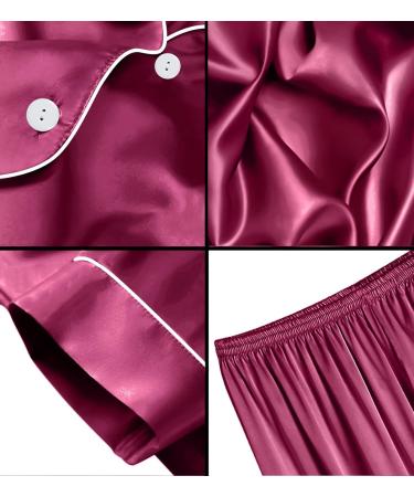SWOMOG Kids Silk Pyjamas Set | Short Sleeve Satin PJs for Girls Boys | Button-Down Nightwear for Children & Teens Ages 4-16 | Grapefruit | 12-13 Years - Buy Online on SooperMarket.com