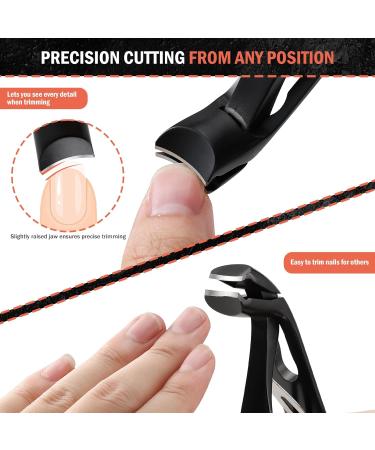 BEZOX Ergonomic Angled Head Precision Toenail Clipper for Senior Thick Nails - Large Finger Nail Clippers with Metal Nail File - Men and Women - Large Black - Buy Online on SooperMarket.com