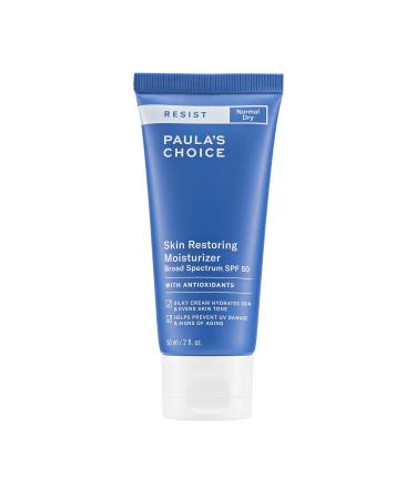 Paula's Choice RESIST Skin Restoring Moisturizer SPF 50  UVA & UVB Protection  Shea Butter & Niacinamide  Anti-Aging Sunscreen for Dry Skin  2 Ounce