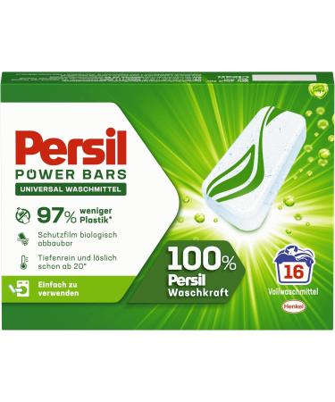 Buy Persil Power Bars Universal Detergent | 96 Washpia Pre-Dose Eco-Friendly Laundry Solution | Hygienically Pure from 20 C | 6-Pack - Buy Online on SooperMarket.com