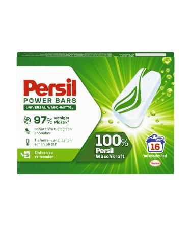 Persil Power Bars Universal detergent (16 wash loads) pre -dose full detergent in sustainable packaging for hygienic pure laundry from 20 C 16 pieces (1 SPACE)