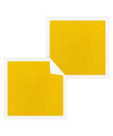 Kigai 2 Pack Yellow Washcloths Soft Face Towels Gym Towels Hotel and Spa Quality Reusable Pure Cotton Fingertip Towels