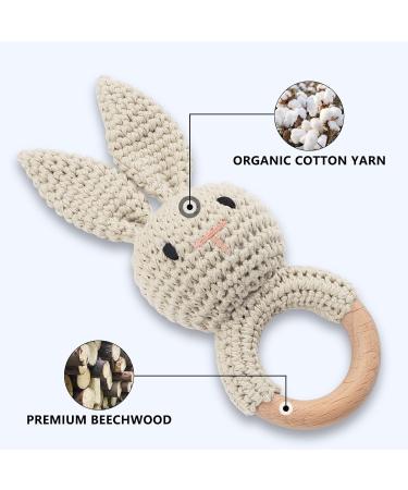 Artestar Greifling Baby Rassel & Bei ring - Eco-Friendly Wooden Baby Toy Gift (Beige Hase) for Newborns - International Shipping - Buy Online on SooperMarket.com