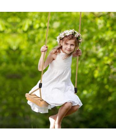 Pellor Beech Wood Tree Swing Seat for Adult Kids - Indoor/Outdoor Hanging Swing Chair in Beige - Buy Online on SooperMarket.com