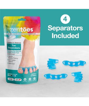 ZenToes Silicone Toe Spacers - Correct Toe Alignment Bunion & Hammertoe Straighteners - 2 Pairs Blue for Comfort & Relief - International Shipping Available - Buy Online on SooperMarket.com