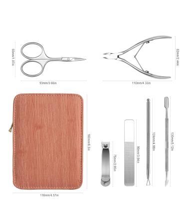 FERYES 6 PCS Manicure Nail Care Kit - Cuticle Removal Tools and Nail Clipper Set in Leather Case - Nail Cutter, Cuticle Nipper, Pusher, Scissors, Glass File - Buy Online on SooperMarket.com