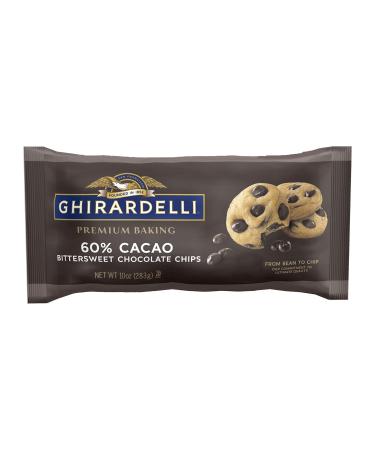 GHIRARDELLI 60% Cacao Bittersweet Chocolate Premium Baking Chips, 10 OZ Bag (6 Bags)