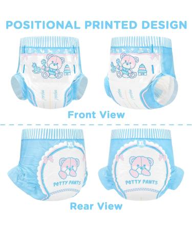 LittleForBig Adult Printed Diapers - 10 Pack Potty Pants (Medium 71-96 CM) Blue - International Shipping Available - Buy Online on SooperMarket.com