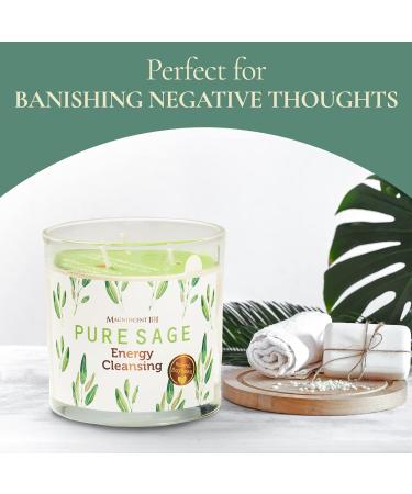 Magnificent 101 Aromatherapy Candles - Pure Sage 14 oz Soy Wax | 56 Hours Burn Time | Natural Energy Cleansing & Manifestation - Buy Online on SooperMarket.com