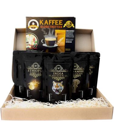 Coffee Globetrotter Gift Set - 5x100g Rare Whole Beans from Around the World | Discover Unique Coffee Flavors - Buy Online on SooperMarket.com