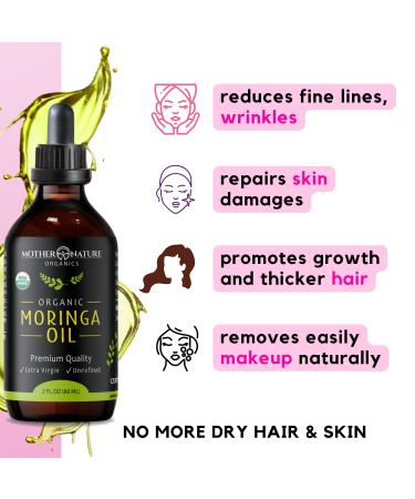 Moringa Oil - USDA Organic 100% Pure & Cold Pressed | Natural Moisturizer for Skin Face Hair | Gluten Free Non-GMO & Vegan (2oz - Buy Online on SooperMarket.com