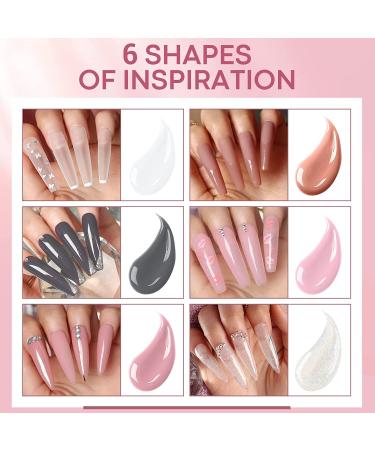 Modelones Poly Gel Kit - 6 Nude Colors Extension Nail Art Set for DIY Manicure - Buy Online on SooperMarket.com