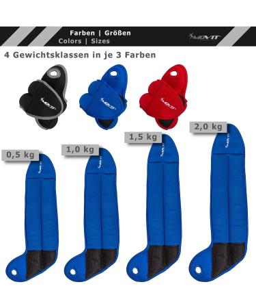 Movit 2 Set Neoprene Weight Cuffs with Thumb Loops | Running Weights for Wrists | 0.5kg to 2.0kg | 3 Colors Available - Buy Online on SooperMarket.com
