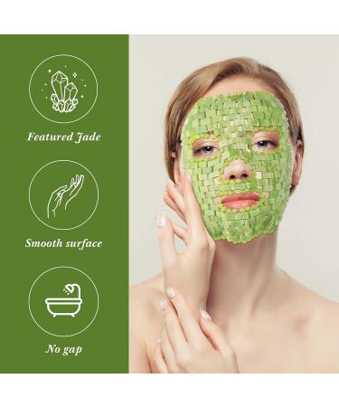 Jade Facial Mask Set - Natural Green Stone Skincare Tools for Puffy Eyes, Dark Circles, and Face Massage - Buy Online on SooperMarket.com