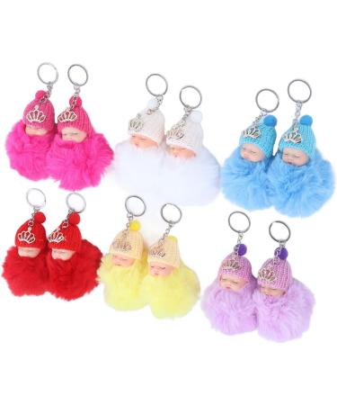 Buy mlida Sleeping Baby Pendant Keychain - Cute Fluffy Fur Doll Luggage Tag | International Shipping Available - Buy Online on SooperMarket.com