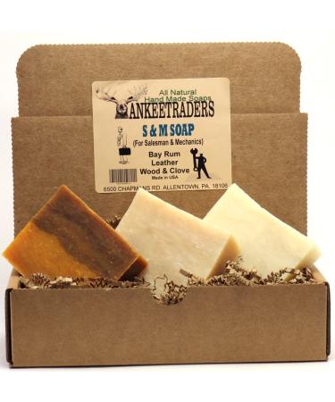 YANKEETRADERS S & M Soap (For Salesmen & Mechanics) Assortment Pack All Natural Handmade (3 Bars)