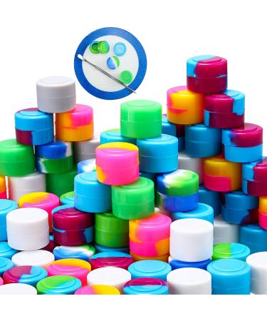 Shappy 100 Pieces 2 ml Silicone Wax Containers Non-Stick Wax Containers Oil Kitchen Wax Container with Wax Carving Tool and Silicone Mat for Home Kitchen Travel, Random Color