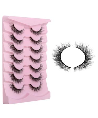 7 Pairs Cat Eye Lashes - Dramatic 3D Soft Strip Eyelash Extensions for Volume & Natural Look | Reusable Makeup Tools (A04 - Buy Online on SooperMarket.com