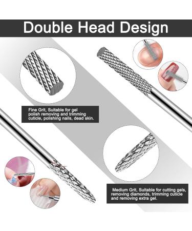 3XF Ultra Fine Cuticle Nail Drill Bit - Medium Double Heads Safety Tungsten Carbide Remover for Acrylic Gel Manicure & Pedicure | International Shipping Available - Buy Online on SooperMarket.com