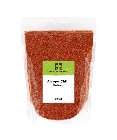 Aleppo Chilli Flakes (Pul Biber) 250g by Manor Springs 250 g (Pack of 1)