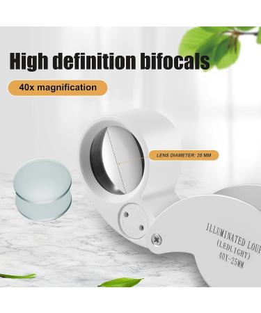zutaa Jewellers Lens Glass Loupe 40X 25mm Eye Magnifier 2 LEDs Lights - Buy Online on SooperMarket.com