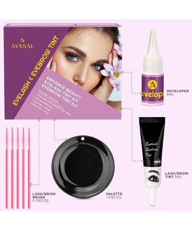 AYASAL Lash & Brow Coloring Kit | Professional Semi-Permanent 2-IN-1 Color | Long Lasting, Salon & Home Use - Buy Online on SooperMarket.com