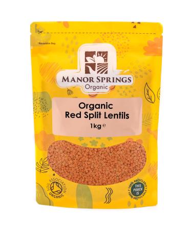 Organic Red Split Lentils 1kg by Manor Springs Organic