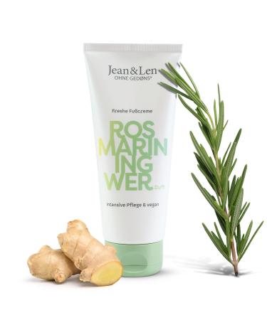 Jean & Len Freshe Foot cream rosemary & ginger maintains intensely and gives smooth skin for dry feet spicy Rosemary & Ginger fragrance foot cream without parabens & silicones vegan 100 ml