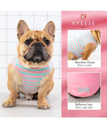 KYEESE 2 Pack Striped Dog Shirts - Soft Cotton Tank Top for Dogs - Sleeveless Cat Shirts - 16 Chest - 2Pack (Striped+Pink) - Buy Online on SooperMarket.com