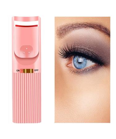 Heated Eyelash Curlers Electric Eyelash Curlers Rechargeable Lash Curler with Flexible Silicone Pad Long-Lasting Natural Curling Eye Lashes Pink