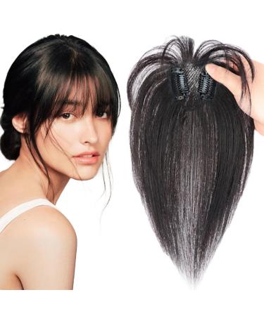 Clip in Bangs Natural Clip in Fringe Human Hair Realistic 360 Cover Bangs Hair Clip Breathable Wispy Hair Fringe Clip for Women
