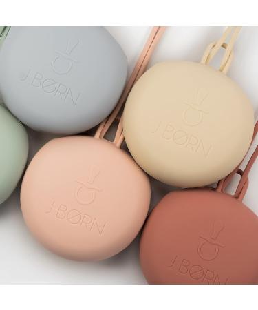 J.B rn Silicone Dummy Case | Dummy Holder Stores 3 Dummies | Easy to Clean Pacifier Holder | Easy to Attach Long Strap | Pacifier Case for Travels | Soother Holder for Newborn Stroller (Cloud) - Buy Online on SooperMarket.com